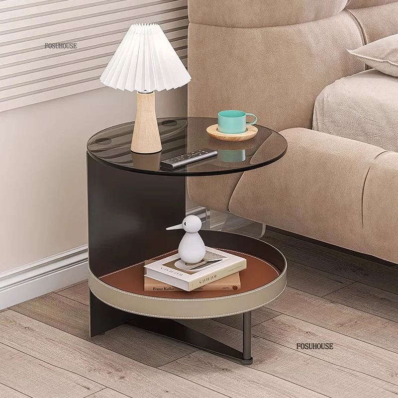 Nordic Glass Coffee Tables Balcony Light Luxury Round Tables Creative Multifunction Simple Tea Tables for Living Room Furniture - Image 3