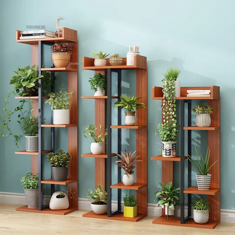 Balcony Storage Flower Stand Dormitory Floor Flower Pot Shelf Simple Bedroom Living Room Garden Multi-layer Plant Shelves - Image 3