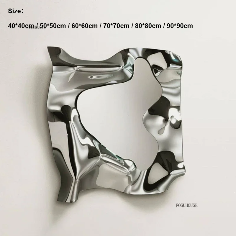 Nordic Stainless Steel Wall Decor Living Room Background Wall Decoration Light Luxury Irregular Mirror Room Decorations HomeN - Image 6