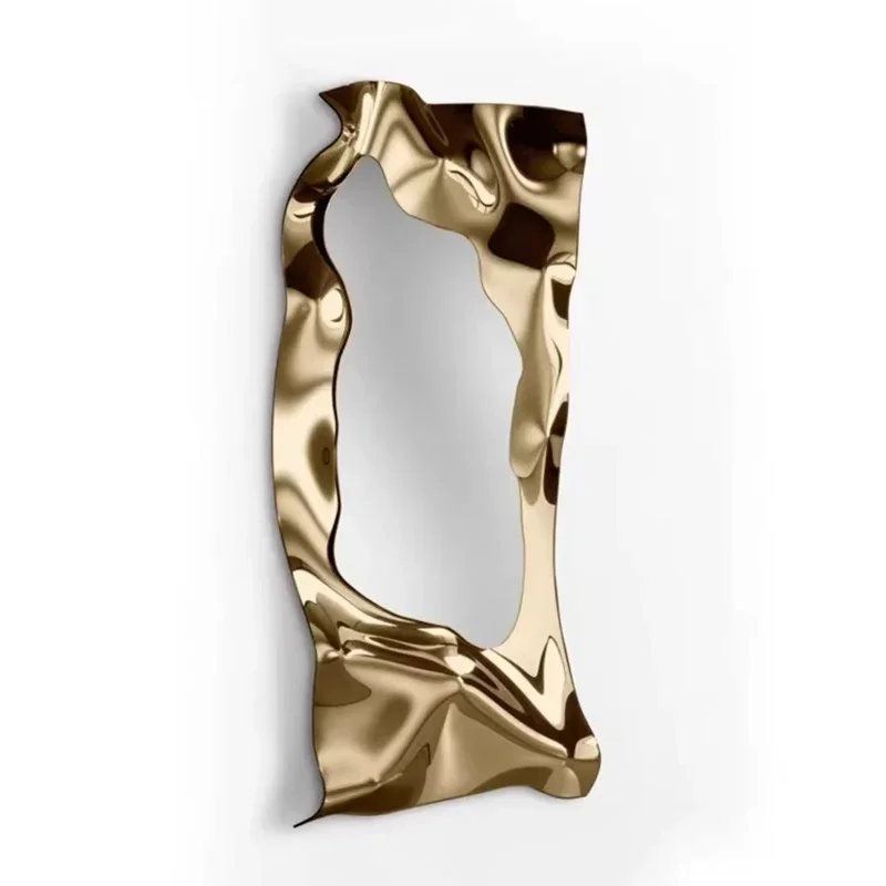 Nordic Stainless Steel Wall Decor Living Room Background Wall Decoration Light Luxury Irregular Mirror Room Decorations HomeN - Image 2