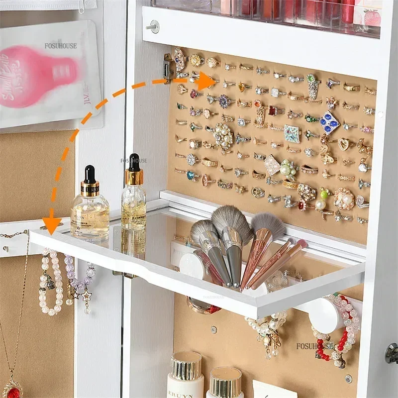 Mirror 360° Rotating Floor Makeup Mirror Cabinet Bedroom Jewelry Cabinet Mirror Fitting Room Dressing Mirrors - Image 5