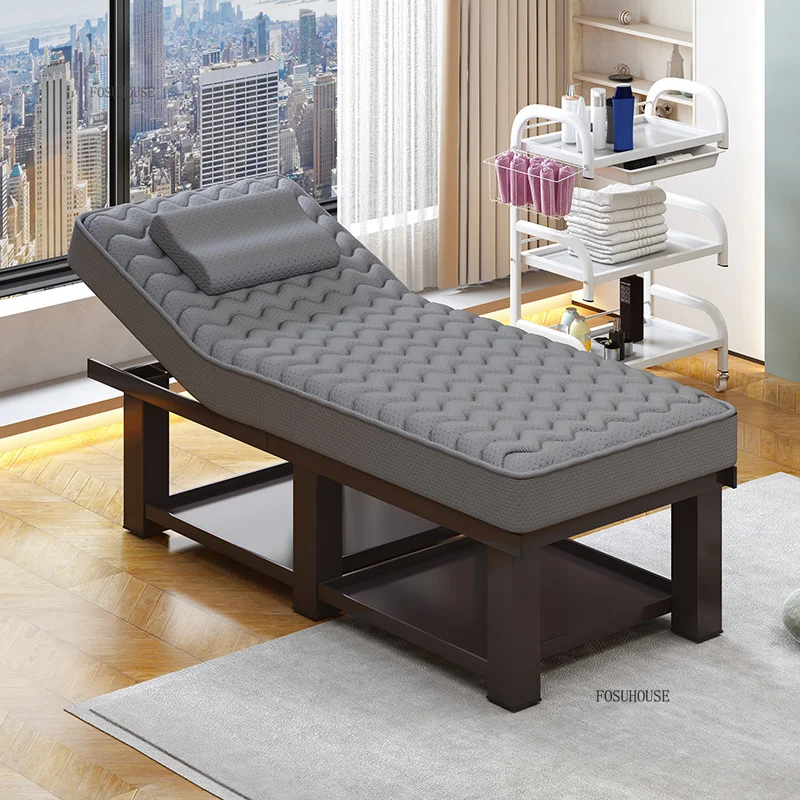 Nordic Wood Metal Beauty Massage Beds with heating Comfort Multifunction Spa Massage Beds luxury Tattoo Bed for Salon Furniture - Image 5