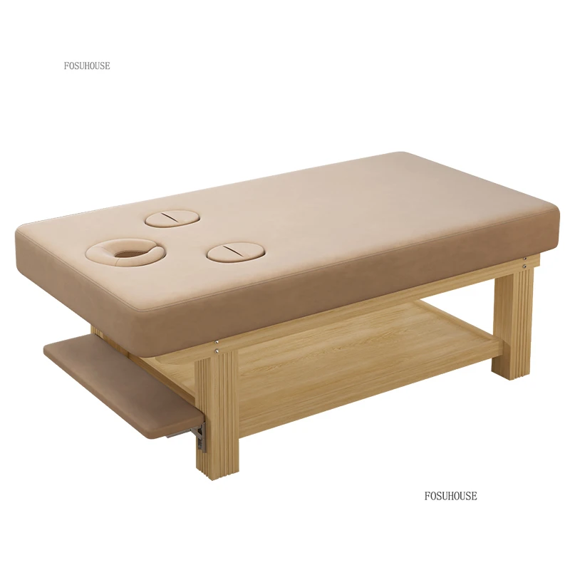 Solid Wood Massage Bed with Hand Hole Model To Play Phone Salon Dedicated Bed Essential Oil Spa Massage Beds for Salon Furniture - Image 2