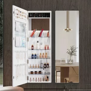 kf-S4c956961dbbc4721b6db2672f99f2d1ay Solid Wood Bedroom Furniture Wall-mounted Mirror Cabinets Cloakroom Full-length Mirror Fitting Room Jewelry Storage Cabinet