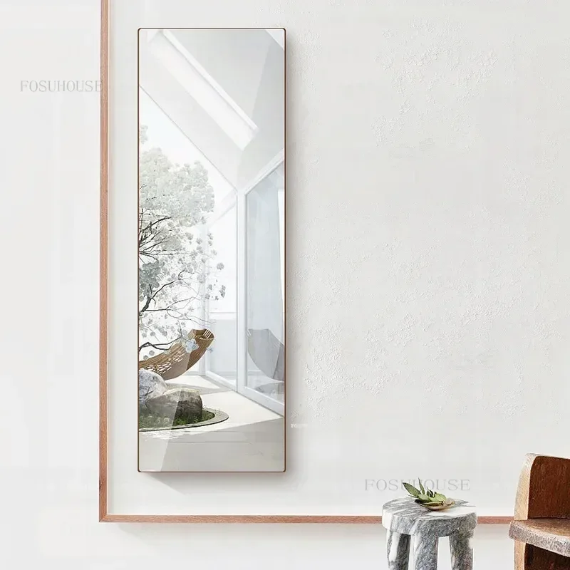 Solid Wood Bedroom Furniture Wall-mounted Mirror Cabinets Cloakroom Full-length Mirror Fitting Room Jewelry Storage Cabinet - Image 5