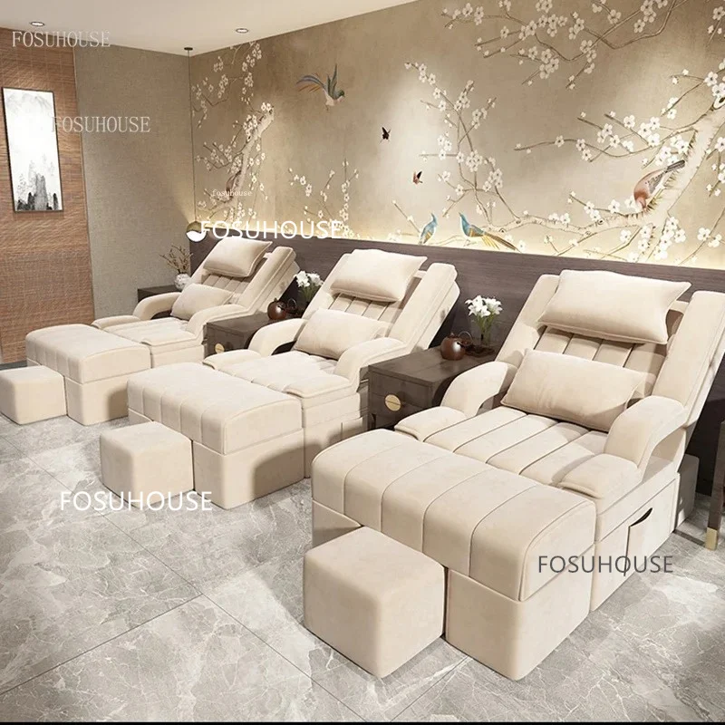 Nordic Relaxing Chair Nail Shop Beauty Massage Chair Reclining Sofas Pedicure Sofa Foot Massage Chair Foot Bath Reclining Chairs - Image 4