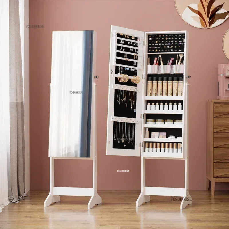 Full-length Mirror Jewelry Storage Cabinet Integrated Bedroom Fitting Mirror Home Floor-standing Mirror Full Body