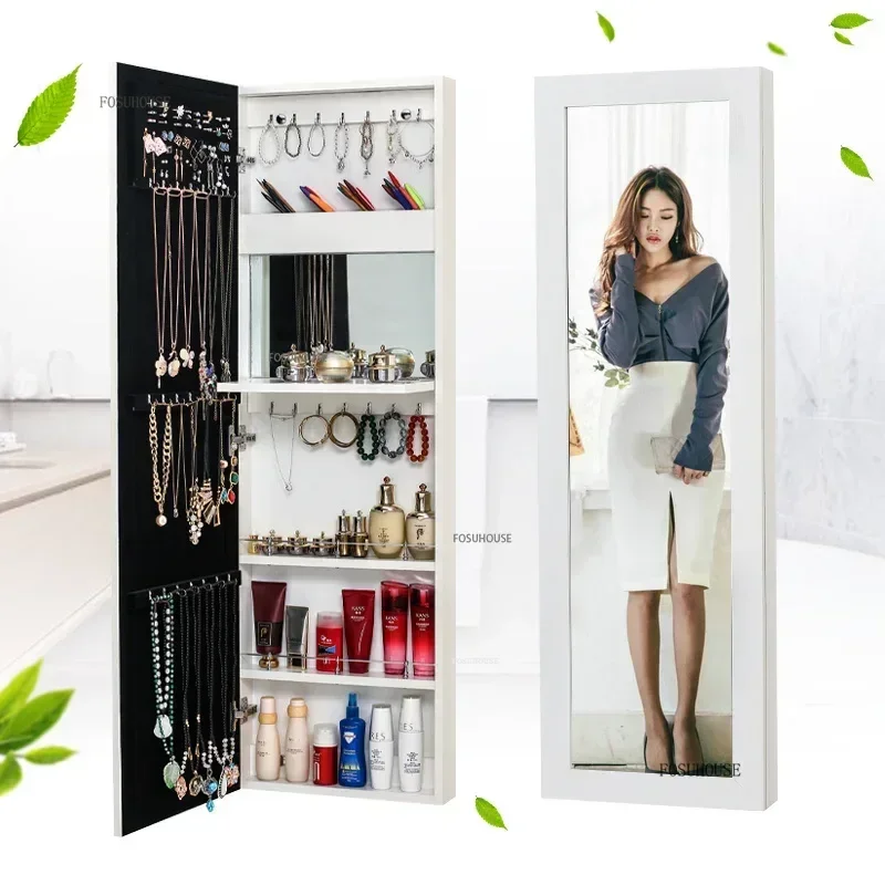 Full-length Mirror Clothing Store Wall-mounted Fitting Mirror Multifunctional Jewelry Storage Cabinet With Mirror