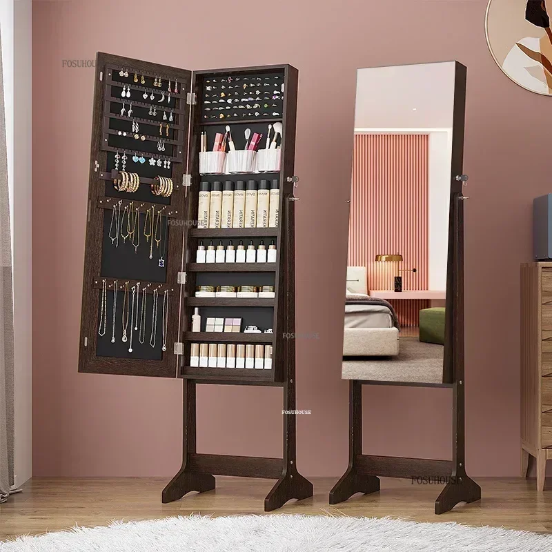 Full-length Mirror Jewelry Storage Cabinet Integrated Bedroom Fitting Mirror Home Floor-standing Mirror Full Body - Image 3