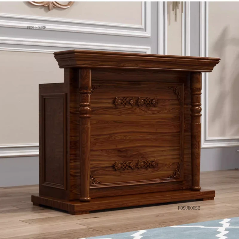 European Retro Cashier Counter Bar Table Beauty Salon Reception Desks Clothing Store Barber Shop Reception Desk Office Furniture
