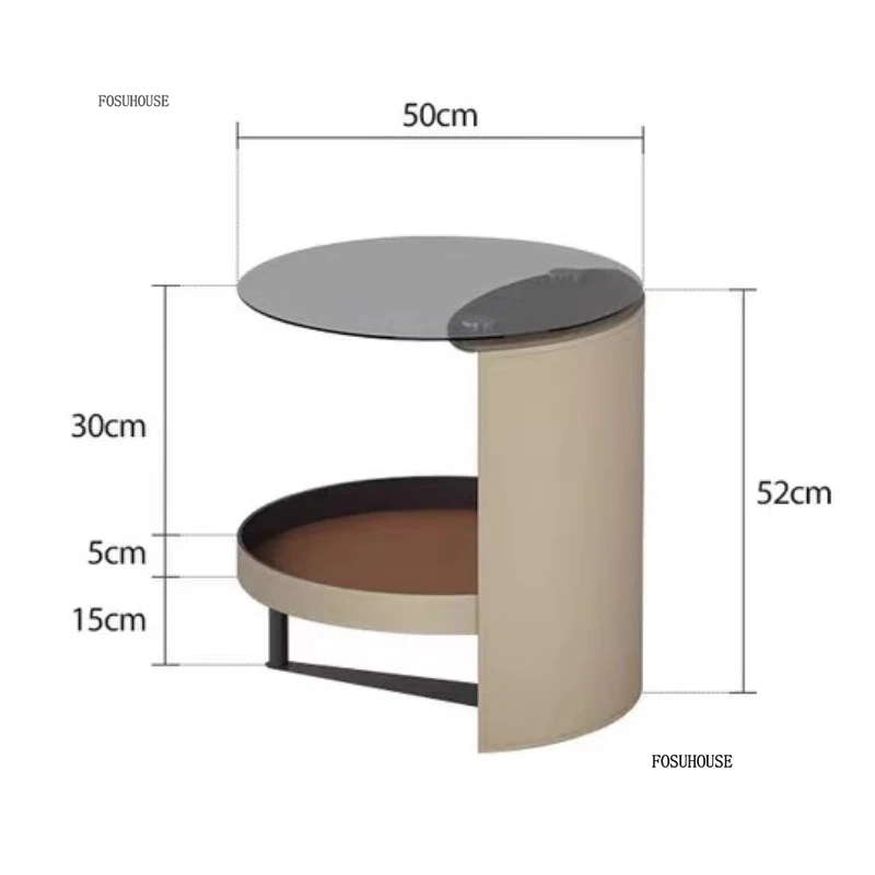 Nordic Glass Coffee Tables Balcony Light Luxury Round Tables Creative Multifunction Simple Tea Tables for Living Room Furniture - Image 6