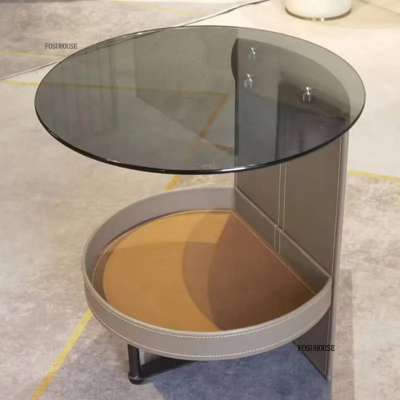 Nordic Glass Coffee Tables Balcony Light Luxury Round Tables Creative Multifunction Simple Tea Tables for Living Room Furniture - Image 4