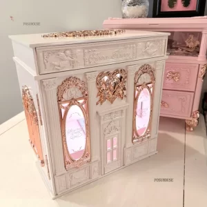 kf-Sd6b6a4da2303463795bcc6502577450cO French Princess High-quality Makeup Organizers Desktop Jewelry Empty Box Display Cabinets Cosmetics Lipstick Storage Box