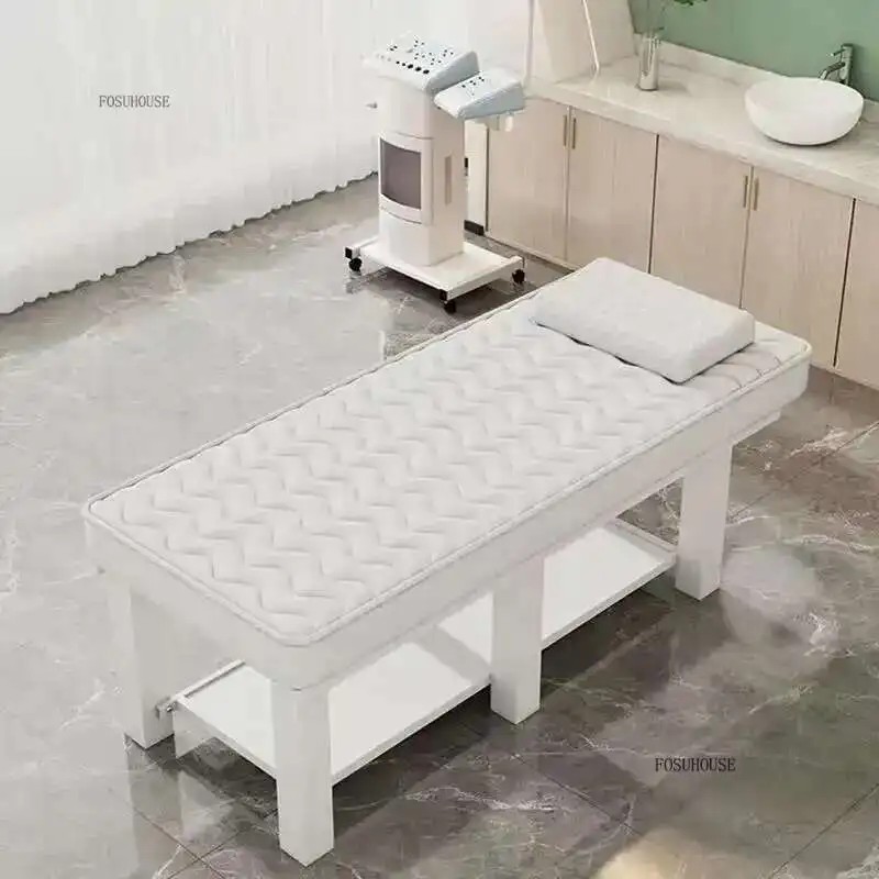 Nordic Wood Metal Beauty Massage Beds with heating Comfort Multifunction Spa Massage Beds luxury Tattoo Bed for Salon Furniture - Image 4