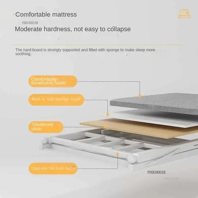 Folding Beds for Guest Room Modern Reinforced Metal Portable Folding Bed Luxury Beds for Children's Room - Image 2