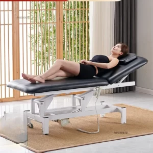 kf-Se85763b2eaad498484dda59e596d742eN Electric Lift Massage Bed Height Adjustable Massage Bed with Wheels Beauty Salon Specialty Massage Table for Salon Furniture
