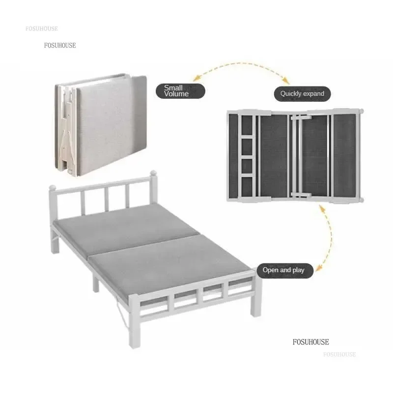 Folding Beds for Guest Room Modern Reinforced Metal Portable Folding Bed Luxury Beds for Children's Room - Image 5